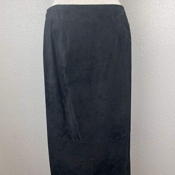 Laura Leigh Ltd. Black Leather Maxi Skirt Size 10 EUC - Picture 2 of 6